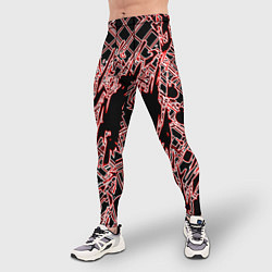 Тайтсы мужские Кибернетическая клякса красная, цвет: 3D-принт — фото 2