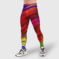 Тайтсы мужские Разноцветный абстрактный узор волны, цвет: 3D-принт — фото 2