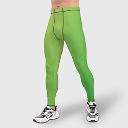 Тайтсы мужские Градиент - зеленый лайм, цвет: 3D-принт — фото 2
