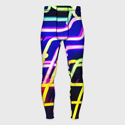 Тайтсы мужские Авангардный неоновый паттерн, цвет: 3D-принт