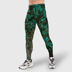 Тайтсы мужские Абстракция - водоросли, цвет: 3D-принт — фото 2