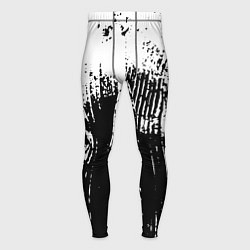 Тайтсы мужские Черно-белая абстракция гранж, цвет: 3D-принт