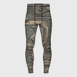 Тайтсы мужские Металлическая ржавая обшивка с микросхемами и гайк, цвет: 3D-принт
