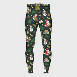 Тайтсы мужские Новогодняя встреча, цвет: 3D-принт