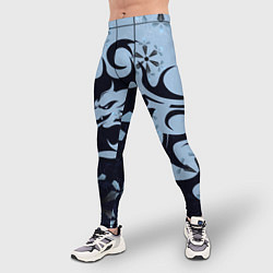 Тайтсы мужские Дракон со снежинками, цвет: 3D-принт — фото 2
