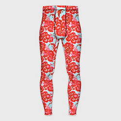 Тайтсы мужские Красная гжель, цвет: 3D-принт