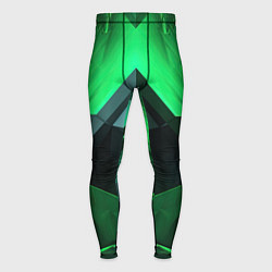 Тайтсы мужские Зеленая абстракция геометрическая, цвет: 3D-принт