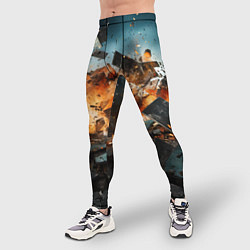 Тайтсы мужские Взрыв плит абстракция, цвет: 3D-принт — фото 2