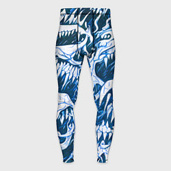 Мужские тайтсы Белые клыки на синем фоне