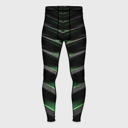 Тайтсы мужские Зеленые яркие абстрактные вставки спортивный стиль, цвет: 3D-принт