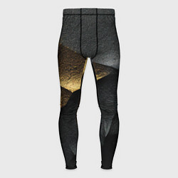Тайтсы мужские Черная текстура с золотистым напылением, цвет: 3D-принт
