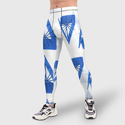 Тайтсы мужские Акварельные треугольники со снежинками, цвет: 3D-принт — фото 2