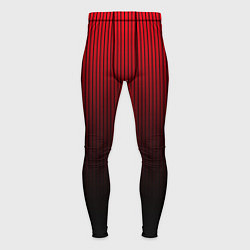 Тайтсы мужские Красно-чёрный градиент в полоску, цвет: 3D-принт