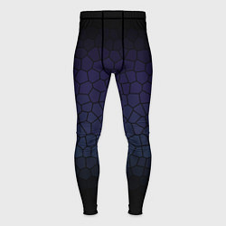 Тайтсы мужские Чёрно-фиолетовый мозаика крупная, цвет: 3D-принт
