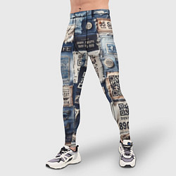 Тайтсы мужские Пэчворк джинсы из Лондона, цвет: 3D-принт — фото 2