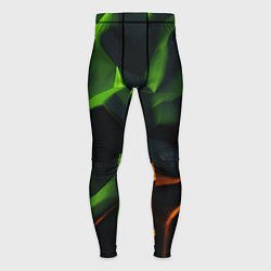 Тайтсы мужские Green neon abstract geometry, цвет: 3D-принт