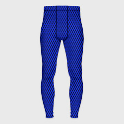 Тайтсы мужские Имитация сетки паттерн чёрно-синий, цвет: 3D-принт