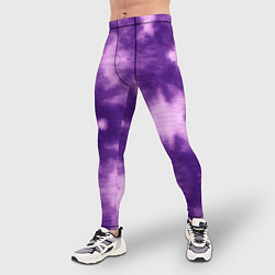Тайтсы мужские Фиолетовый тайдай, цвет: 3D-принт — фото 2