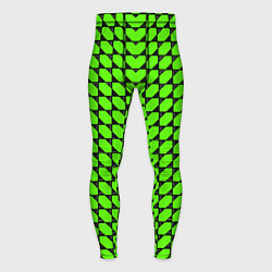Тайтсы мужские Зелёные лепестки шестиугольники, цвет: 3D-принт