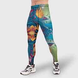 Тайтсы мужские Батик в традиционном индонезийском стиле, цвет: 3D-принт — фото 2
