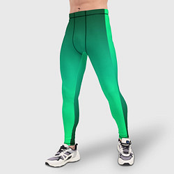 Тайтсы мужские Яркий зеленый градиентный комбинированный фон, цвет: 3D-принт — фото 2