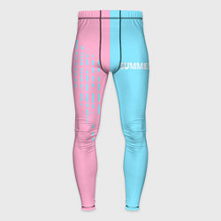 Тайтсы мужские Summer-pink and blue, цвет: 3D-принт