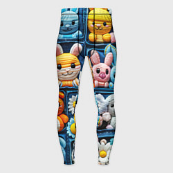 Тайтсы мужские Пэчворк с зайцами, цвет: 3D-принт