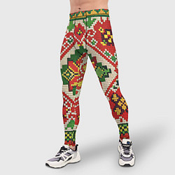 Тайтсы мужские Классические русские узоры и орнамент, цвет: 3D-принт — фото 2