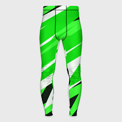 Тайтсы мужские Geometry stripes green, цвет: 3D-принт