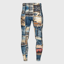 Мужские тайтсы Пэчворк с автомобилями