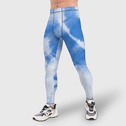 Тайтсы мужские Синий тай дай, цвет: 3D-принт — фото 2