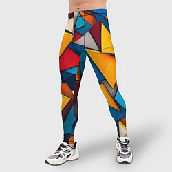 Тайтсы мужские Разноцветные треугольники, цвет: 3D-принт — фото 2