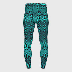 Тайтсы мужские Бирюзовый узоры, цвет: 3D-принт