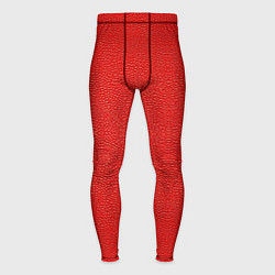 Тайтсы мужские Красная кожаная текстура, цвет: 3D-принт