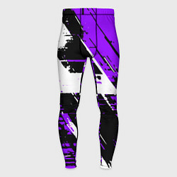 Мужские тайтсы Diagonal black and white stripes on a purple backg