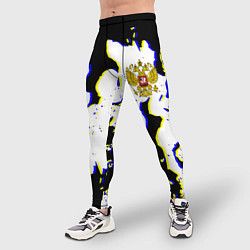 Тайтсы мужские Россия герб глитч, цвет: 3D-принт — фото 2