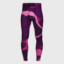 Тайтсы мужские Узоры фиолетового и розового цвета, цвет: 3D-принт