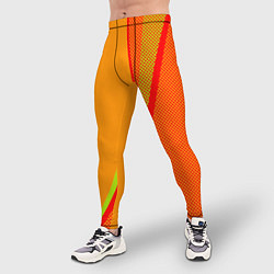 Тайтсы мужские Оранжевый с красным абстрактный с текстурой, цвет: 3D-принт — фото 2