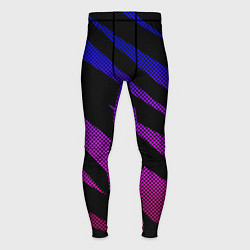 Тайтсы мужские Сине-розовый абстракция с полосами, цвет: 3D-принт