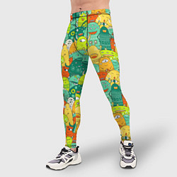 Тайтсы мужские Весёлые монстрики пришельцы, цвет: 3D-принт — фото 2
