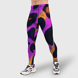Тайтсы мужские Неоновый леопардовый узор, цвет: 3D-принт — фото 2