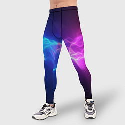 Тайтсы мужские Звуковая волна неоновый узор, цвет: 3D-принт — фото 2