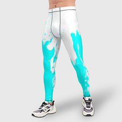 Тайтсы мужские Голубой огонь текстура, цвет: 3D-принт — фото 2