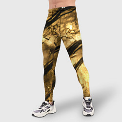 Тайтсы мужские Золото с черной текстурой, цвет: 3D-принт — фото 2