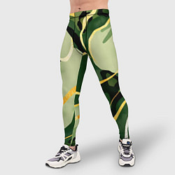 Тайтсы мужские Зеленый природный паттерн, цвет: 3D-принт — фото 2