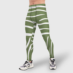 Тайтсы мужские Полоски зеленой зебры, цвет: 3D-принт — фото 2