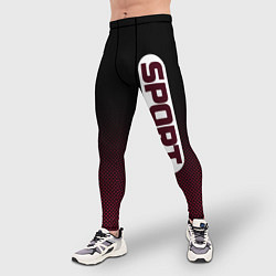 Тайтсы мужские Sport чёрно-розовый текстурный градиент, цвет: 3D-принт — фото 2