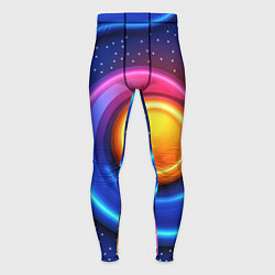 Тайтсы мужские Оранжевый круг и голубые линии текстура, цвет: 3D-принт