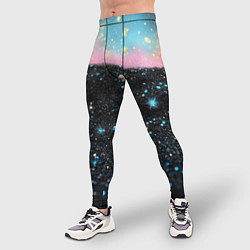 Тайтсы мужские Блестящая текстура на черном, цвет: 3D-принт — фото 2