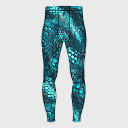 Мужские тайтсы Бирюзовая чешуя рептилии - абстрактный паттерн